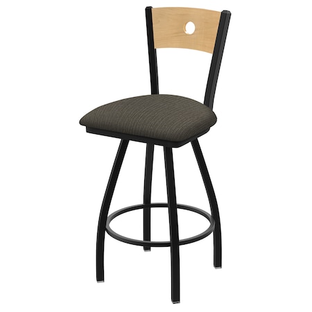 Holland Bar Stool Co 30" Swivel Counter Stool, Black Wrinkle, Nat Back, Graph Chalice Seat X830